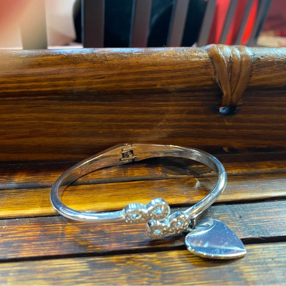 Double Infinity Heart Adjustable Bracelet Euc - image 1